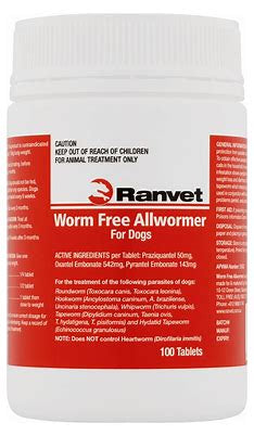 Ranvet Allwormer Dogs 10kg 100tab