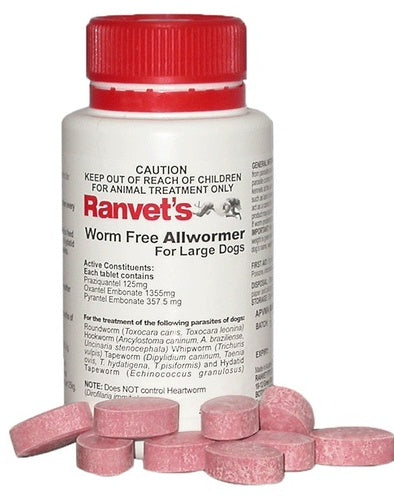 Ranvet Allwormer for Large Dogs 25tabs