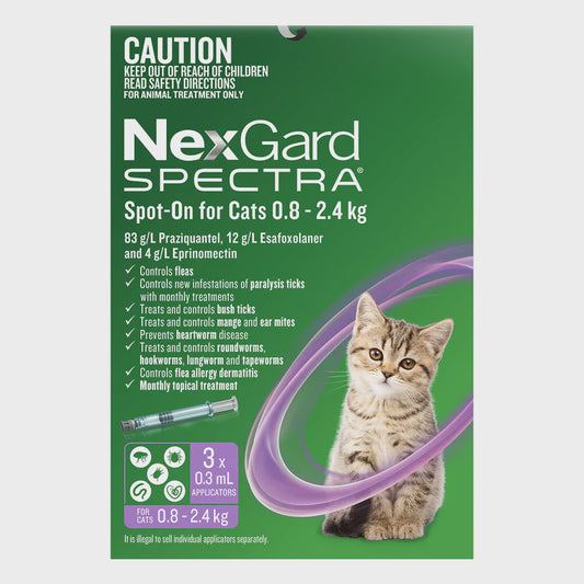 Nexgard SPECTRA Cats 0.8-2.4kg 3pk (Purple)