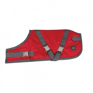 ZEEZ SUPREME DOG COAT Size 32 (81cm) Ruby Red/ Grey