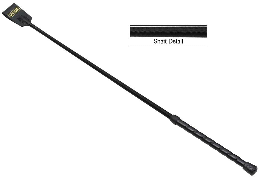 Aintree Leather Grip Crop - Black