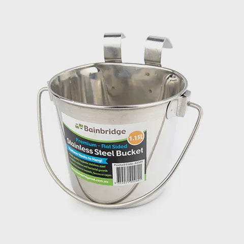 Flat Sided Stainless Bucket 1.1ltr