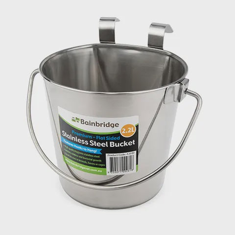 Flat Sided Stainless Bucket 2ltr
